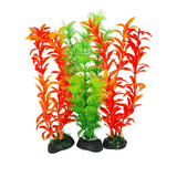 Planta Plástica Artificial Decoração Aquário 25cm- Kit 03 Un