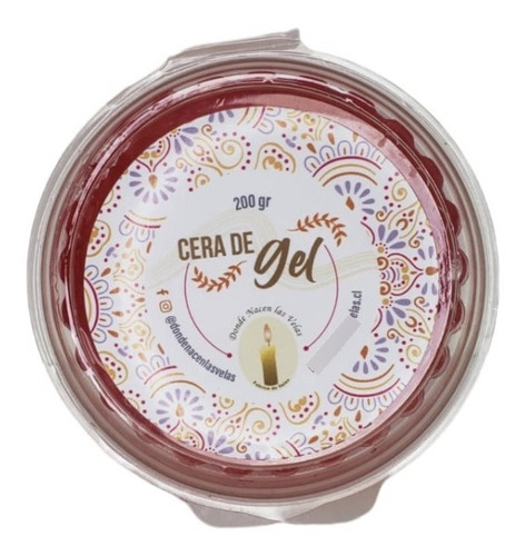 Parafina Cera De Gel Rojo, 200 Grs.