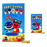 Kit Toalha Banho Baby Shark Az + Toalha  Rosto Personalizada