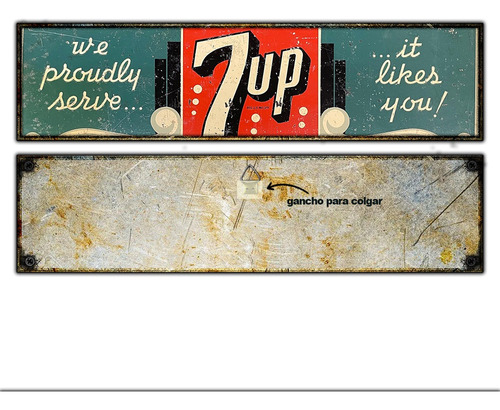 #27 - Cartel Decorativo Vintage 7up Seven Up Retro No Chapa