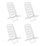Combo 4 Cadeiras Praia Reforçada Tramontina Guarujá Branca