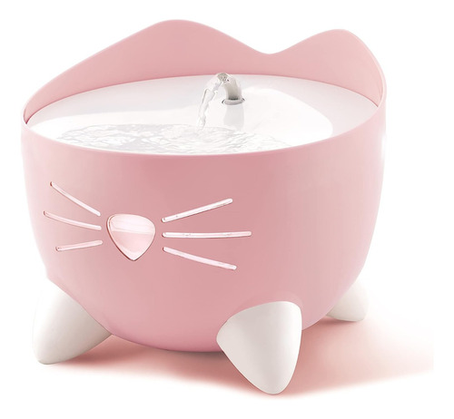 Fuente Para Mascotas Gatos Electrica Bebedero Agua Led Rosa