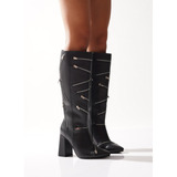 Botas Mujer Texanas Bucaneras Largas Taco Cuero Closure