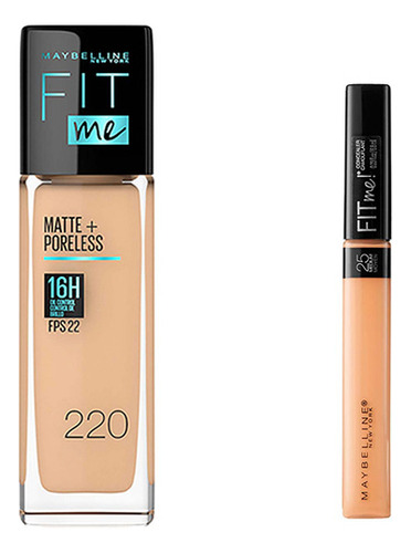 Set Maybelline Fit Me: Base Tono 220 + Corrector 25