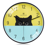 Reloj De Pared De Gato Negro Silencioso Sin Tictac De 1...