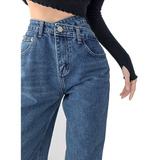 Jeans De Mujer Pantalones De Cintura Alta Pantalones Anchos