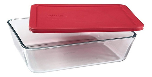 Fuente Rectangular  Con Tapa Roja 750 Ml Simply Store Pyrex 