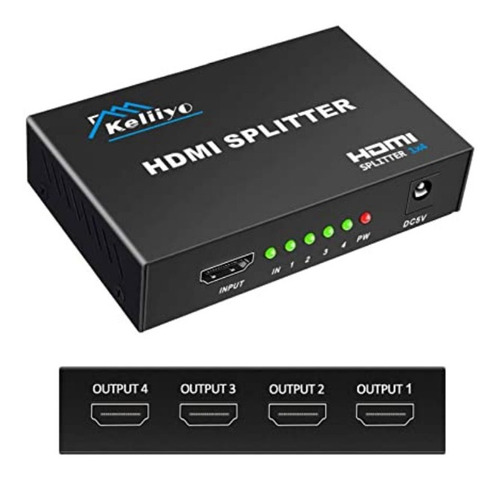 Splitter Hdmi Con Salida De Cuatro Puertos 1x4 