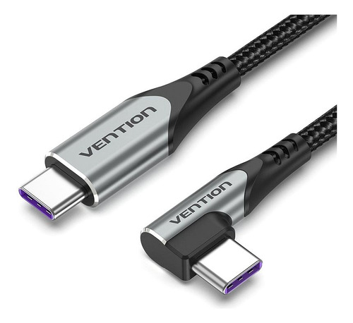 Cable Usb-c 90° Macho A Usb-c Macho 1.5m Mallado Vention