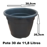 5 Vasos Pote 11,8 Litros Vf 30 Preto - Rosa Do Deserto Etc