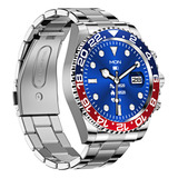 Reloj Inteligente Bluetooth Aw12 Inox Color Del Bisel Azul/rojo