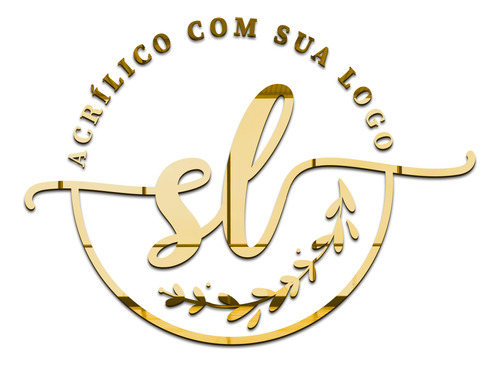 Logo Luxo Em Acrílico Rose Gold Espelhado 1 Metro + Brinde