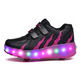 Zapatillas De Niños Led Patines De Ruedas