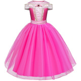 Vestido Infantil Princesa Longo Rosa Aniversário Carnaval