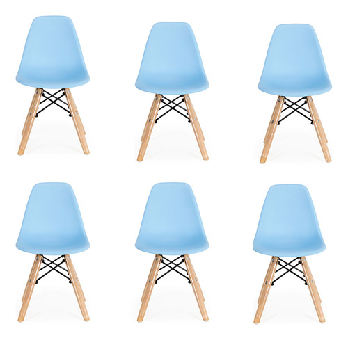 Kit De 6 Cadeiras Infantis Modelo Charles Eames