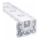 Caminho De Mesa Trilho Renda Tulipa 40cm X 1,50m Cor Branco