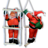 Kit 3 Papai Noel Na Escada Decoração Natal Pendurar Árvore
