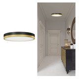 Lampara Techo Led Delgada 35x6cm | Negro Y Oro | Erpfm221cct