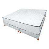 Sommier Colchón Multiflex 1000 Queen 160 X 200 Resortes Color Blanco