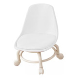 Silla Con Asiento De Rueda, Taburete De Pedicura Blanco