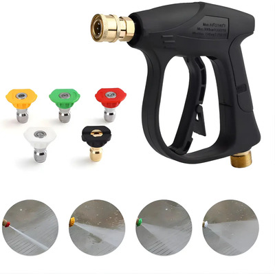 M22-14mm Pistola De Limpieza De Alta Presión + 5 Boquillas Color Negro Frecuencia M22 | Meses sin interés