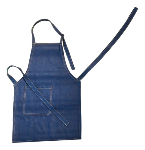 Delantal Ajustable Con Bolsillo Denim Resistente 