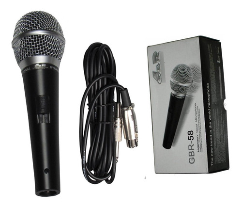 Microfono 58 Gbr Dinamico Unidireccional C/cable Profesional
