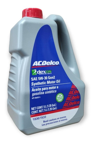 Aceite Sintetico Para Motor 5w30 Dexos2 5l Acdelco