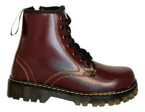 Bota Tipo Dr Martens Mujer Casual Larga Cierre Piel 