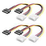 Kit 4 Adaptador Conversor Energia Molex Ide 4 Pinos P/ Sata