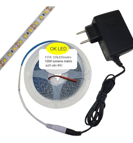 4m Kit Ifita Led 120leds Completo 9w 12v Ip20 Perfil