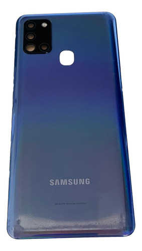 Tapa Trasera Samsung A21s Con Cubrelente Original Azul