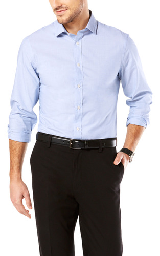 Camisa Hombre Refined Poplin Slim Fit Celeste Dockers