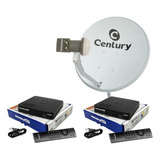 Antena Parabólica Full Hd Com 2 Receptores Midiabox Century