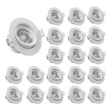 20 Spot Led Redondo Direional 3w Branco Quente 3000k Bivolt 110v/220v