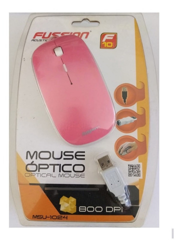 Mouse Óptico Usb Alambrico Fussion Msu-1024