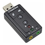 Adaptador Usb 2.0 Tarjeta De Sonido 7.1 Canales Audio 3d Pc Color Negro