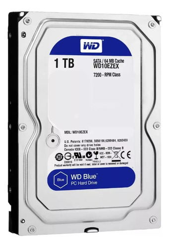 Hd 1tb Western Digital Wd Blue, Sata Iii 6gb/s, 7200rpm