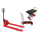 Set Almacen Patin Hidraulico 2 Ton + Mesa Elevadora 150 Kg