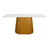 Mesa De Jantar Retangular Cone 160x90cm Tampo Laca + Vidro