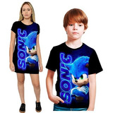 Kit, Vestido + 3 Camisetas Sonic Adulto E Infantil