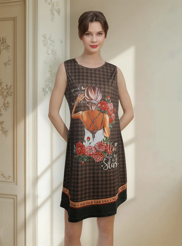 Vestido Nicole Lee Con Pedreria Estampado Blind Date Fw24