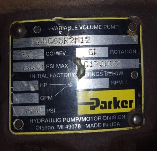 Bomba De Pistão Vazão Variável Parker/  Pav C65 R212