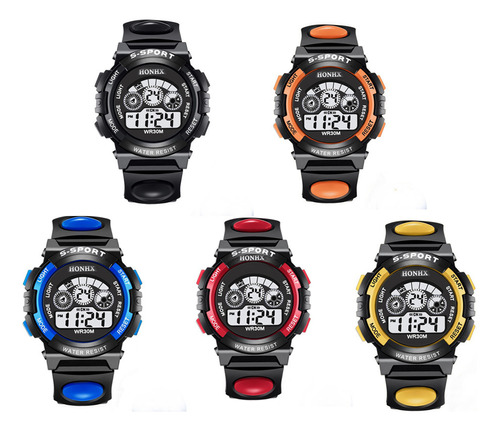 20 Relojes Luz Multifunción De Siete Colores Regalo Mayoreo