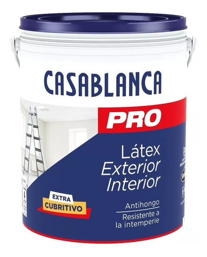 Casablanca Pro Interior/exterior Pintura Latex Acabado Mate Color Blanco 4l