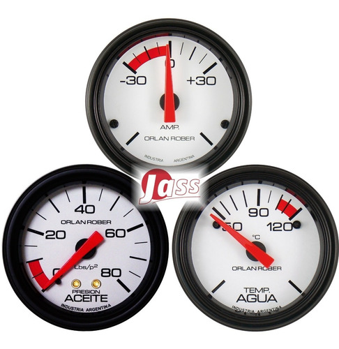 3 Relojes Orlan Rober Classic 52mm Agua Electrico Aceite Amperimetro