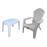 Silla Mascardi Miami Blanco Plastico Exterior + Mesa Ratona