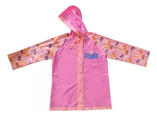 Piloto De Lluvia Wabro Capa Niños Impermeable Peppa Pig Rosa