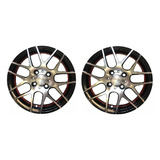 Kit 2 Llantas Aleacion Deportiva Qc 715 R14 4x100