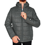 Campera De Abrigo Inflada Hombre Con Capucha Y Bolsillos G6